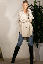Load image into Gallery viewer, LINEN SHIRTS DRESS WITH BELT POCKET
