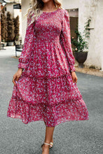 Load image into Gallery viewer, Smocked Flounce Sleeve Midi Dress
