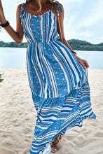 Load image into Gallery viewer, Mixed Print Tie-Shoulder Maxi Dress
