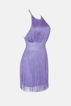 Load image into Gallery viewer, Fringe Halter Neck Backless Mini Dress
