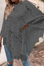 Load image into Gallery viewer, Openwork Fringe Detail Poncho
