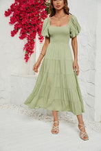 Load image into Gallery viewer, Smocked Square Neck Tiered Dress
