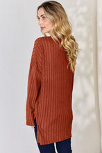 Load image into Gallery viewer, Basic Bae Full Size Ribbed Half Button Long Sleeve High-Low T-Shirt
