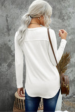 Load image into Gallery viewer, Chest Pocket V-Neck Curved Hem Top
