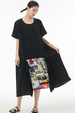 Load image into Gallery viewer, Printed Contrast Ruffled Tiered T-Shirt Dress
