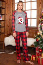 Load image into Gallery viewer, MERRY CHRISTMAS Graphic Top and Plaid Pants Set
