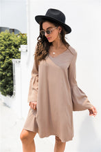 Load image into Gallery viewer, Trumpet Sleeve V Neck Dress
