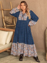 Load image into Gallery viewer, Plus Size Printed Balloon Sleeve Maxi Dress
