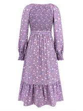 Load image into Gallery viewer, Smocked V-Neck Tie Belt Dress
