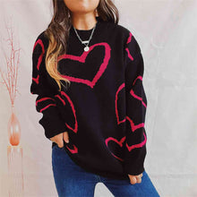 Load image into Gallery viewer, Heart Pattern Long Sleeve Sweater
