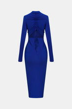 Load image into Gallery viewer, Zip Up Cutout Drawstring Detail Dress
