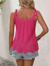 Load image into Gallery viewer, Tied Openwork Scoop Neck Sleeveless Tank
