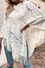 Load image into Gallery viewer, Openwork Fringe Detail Poncho
