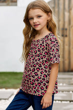 Load image into Gallery viewer, Girls Leopard Dropped Shoulder Tee
