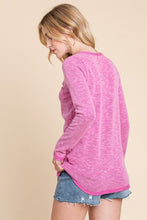 Load image into Gallery viewer, Reborn J Contrast Trim Half Button Long Sleeve T-Shirt
