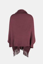 Load image into Gallery viewer, Fringe Open Front Long Sleeve Poncho
