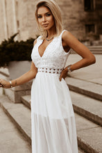 Load image into Gallery viewer, Lace Plunge Sleeveless Maxi Dress with Split
