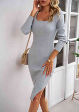 Load image into Gallery viewer, Rib-Knit Slit Sweater Dress

