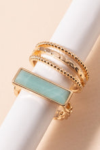 Load image into Gallery viewer, Rectangle Stone Ring Set
