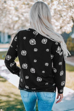Load image into Gallery viewer, Dandelion Print Round Neck Slit Sweatshirt
