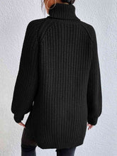 Load image into Gallery viewer, Full Size Turtleneck Rib-Knit Slit Sweater
