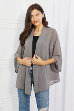 Load image into Gallery viewer, Melody Just Breathe Full Size Chiffon Kimono in Grey
