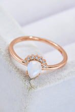 Load image into Gallery viewer, 18K Rose Gold-Plated Pear Shape Natural Moonstone Ring
