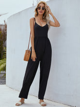 Load image into Gallery viewer, Adjustable Spaghetti Strap Jumpsuit with Pockets
