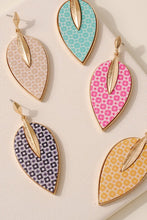 Load image into Gallery viewer, Leaf Shaped Wood Dangling Earrings
