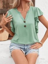 Load image into Gallery viewer, Notched Cap Sleeve T-Shirt

