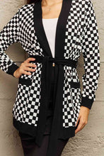 Load image into Gallery viewer, Ninexis Full Size Plaid Tie Waist Pocketed Cardigan

