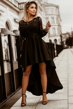 Load image into Gallery viewer, Spliced Lace High-Low Long Sleeve Dress

