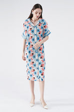 Load image into Gallery viewer, Floral Pleated Tie Waist Shirt Dress
