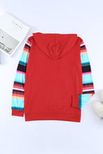 Load image into Gallery viewer, Striped Drawstring Hoodie with Kangaroo Pocket
