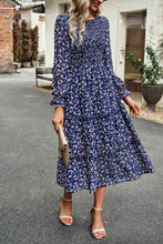 Load image into Gallery viewer, Smocked Flounce Sleeve Midi Dress
