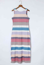 Load image into Gallery viewer, Striped Slit Sleeveless Maxi Dress
