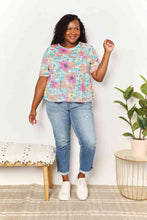 Load image into Gallery viewer, Double Take Floral Round Neck Babydoll Top
