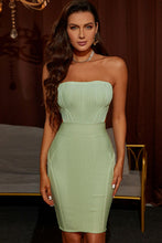 Load image into Gallery viewer, Strapless Cutout Ribbed Detail Bandage Dress
