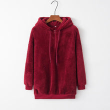 Load image into Gallery viewer, Full Size Quarter-Zip Drawstring Teddy Hoodie
