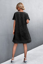 Load image into Gallery viewer, Swiss Dot Tie Neck Mini Dress
