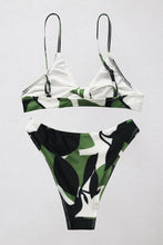 Load image into Gallery viewer, Printed Tie Front Spaghetti Strap Bikini Set
