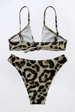 Load image into Gallery viewer, Printed Tie Front Spaghetti Strap Bikini Set
