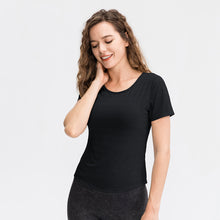 Load image into Gallery viewer, Breathable Cutout Curved Hem Tee Shirt
