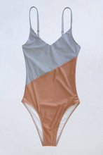 Load image into Gallery viewer, Striped Spaghetti Strap V-Neck One-Piece Swimsuit
