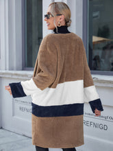 Load image into Gallery viewer, Tricolor Open Front Fuzzy Longline Cardigan
