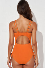 Load image into Gallery viewer, Tied Cutout Plunge One-Piece Swimsuit
