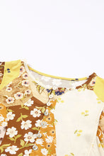 Load image into Gallery viewer, Patchwork Button Front Puff Sleeve Babydoll Dress
