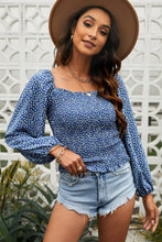 Load image into Gallery viewer, Floral Smocked Balloon Sleeve Top
