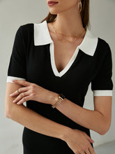 Load image into Gallery viewer, Contrast Johnny Collar Mini Dress

