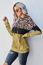 Load image into Gallery viewer, Leopard Color Block Hoodie
